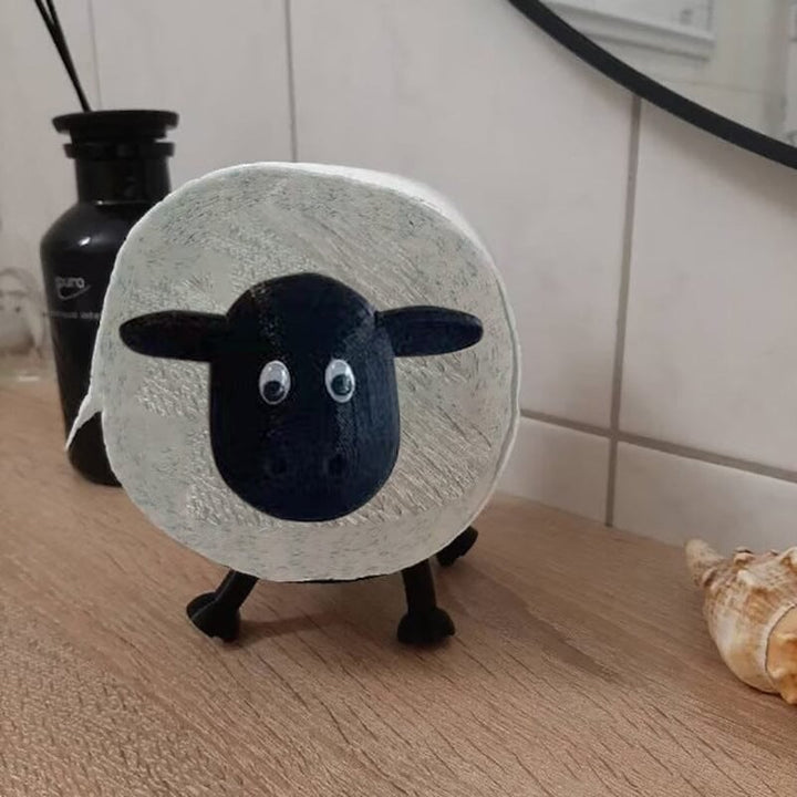 Witziger Schaf Toilettenpapierhalter für Badezimmer, Schwarz, zur optimalen Badorganisation.