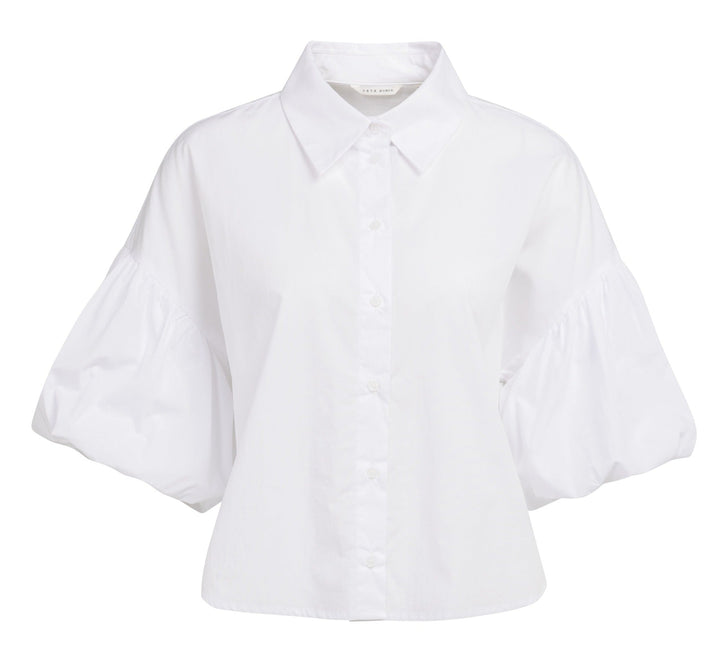Damen Oversize-Bluse mit eleganten Ballonärmeln für modischen Komfort im Frühling & Sommer.