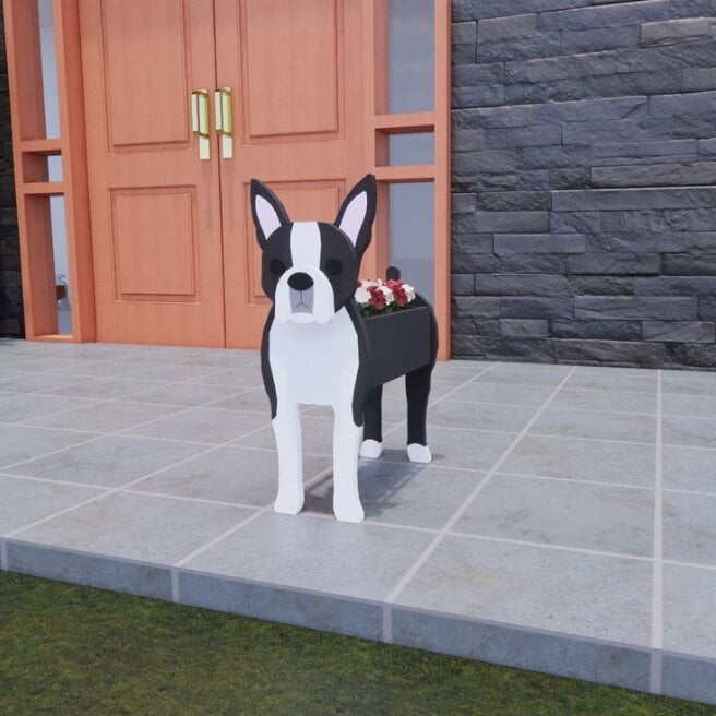 Charmantes Pflanzgefäß im Hundedesign, handbemalt, einzigartige Innendeko.