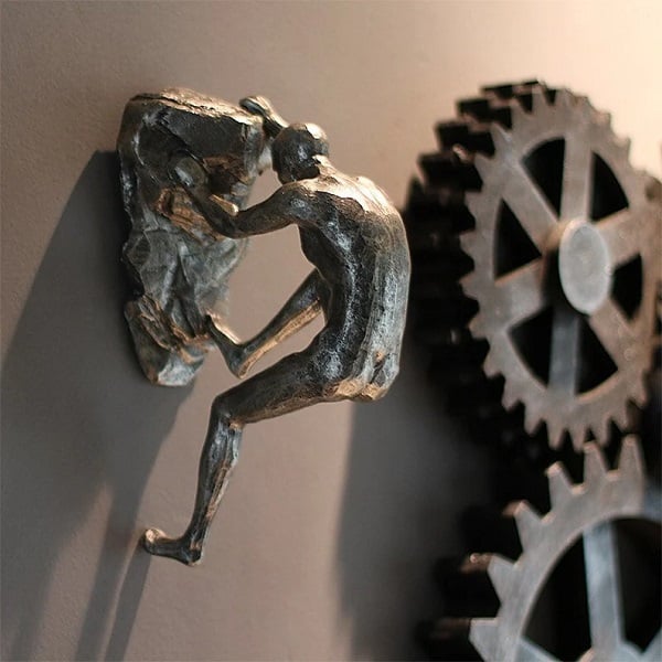 Kreative 3D Kletterfigur Wanddeko, ein stilvolles Kunstobjekt für eine einzigartige Wandgestaltung.