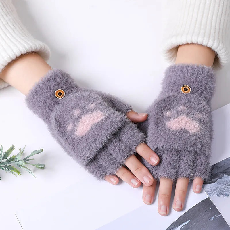 Damen Winter Klapp-Fäustlinge, kuschelig warm und modisch. Perfekt für kalte Tage.