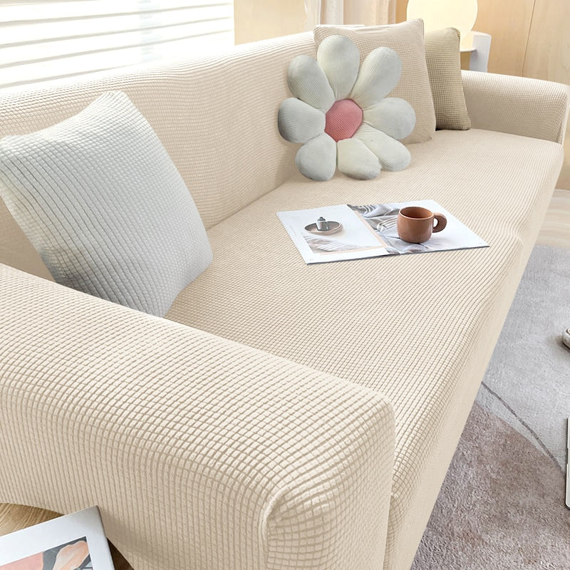 Pflegeleichter Sofabezug, blau; Stretchbezug als effektiver Couchschutz.
