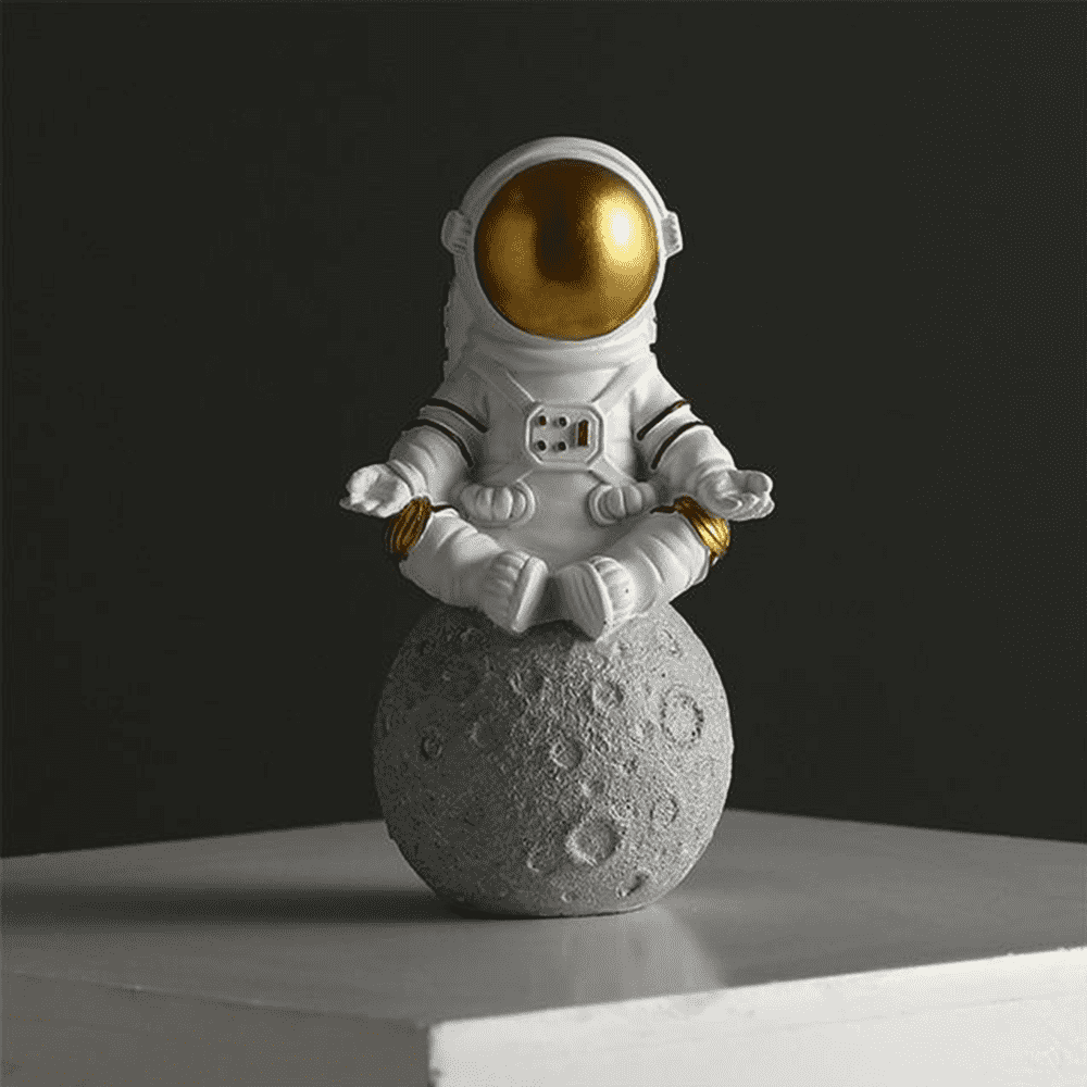 Dekorative Astronauten-Figur aus Harz, Gold/Silber, Weltraum-Deko für Büro, Wohnzimmer, Inspiration.