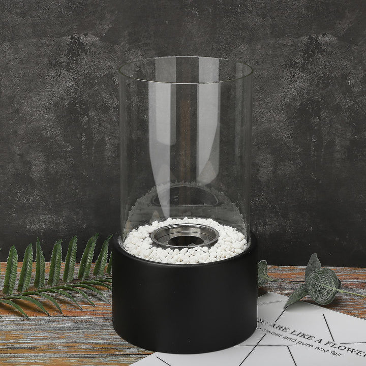 Exklusive Dekolampe; Öllampe aus Metall-Glas für stilvolle Innendekoration.