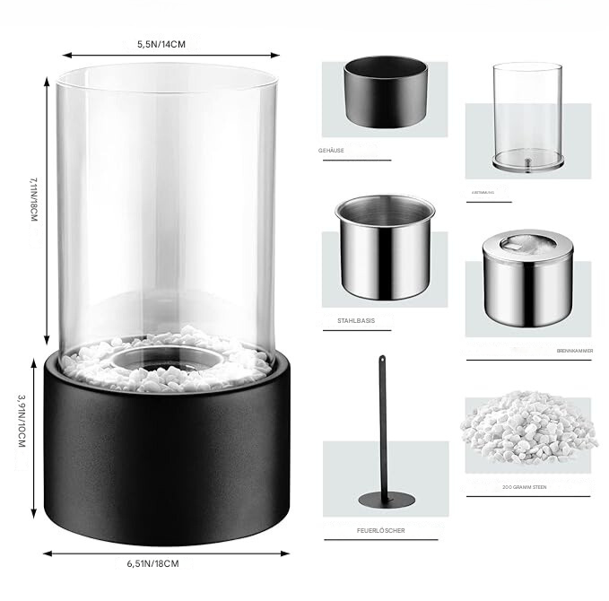 Einzigartige Dekolampe: Öllampe aus Metall und Glas für stimmungsvolle Beleuchtung.