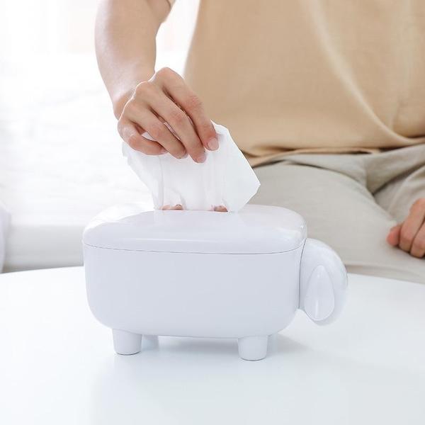Witzige Schaf Taschentuchbox für Papiertücher, Schwarz-Weiß, perfekte Deko für Küche oder Kinderzimmer.