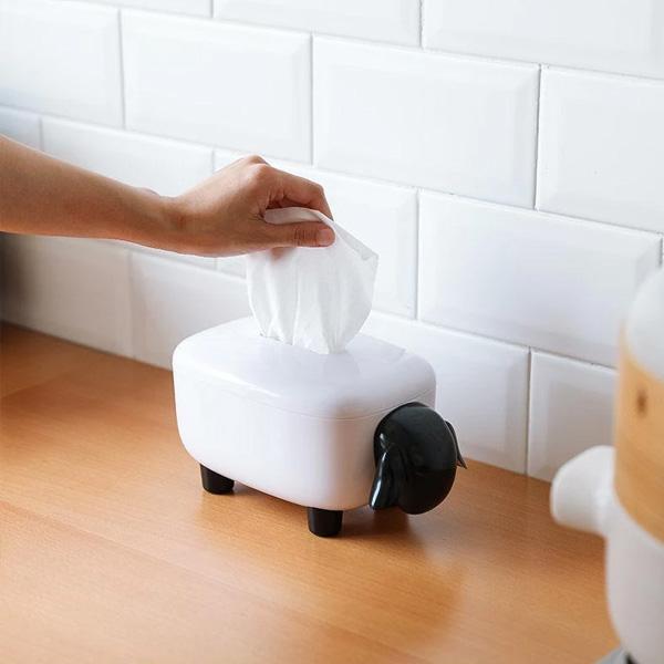 Einzigartige Schaf Taschentuchbox, weißes Lamm Design, praktisches und dekoratives Wohnaccessoire.