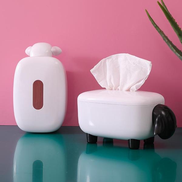 Moderne Schaf Taschentuchbox in Schwarz-Weiß, süßes Tiermotiv für Bad, Wohnzimmer und Flur.