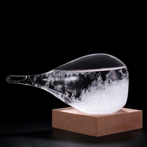 Attraktives Wetterglas aus Kristall zur Wettervorhersage, modernes Wohnaccessoire & tolle Geschenkidee.