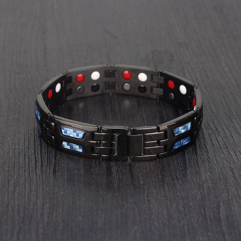 Deutsches Herren Titan Magnetarmband, fördert Energie & Wohlbefinden, stilvolles Gesundheitsaccessoire.