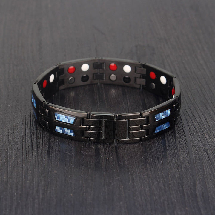 Deutsches Herren Titan Magnetarmband, fördert Energie & Wohlbefinden, stilvolles Gesundheitsaccessoire.