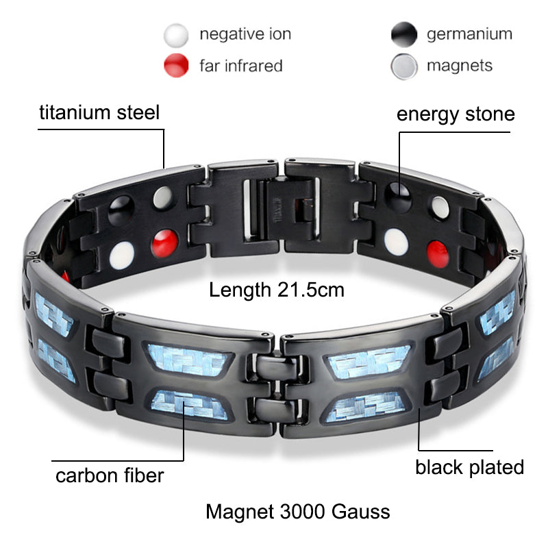 Exklusives Herren Titan Magnetarmband, hochwertiges Accessoire für Energie, Wohlbefinden & Gesundheit.