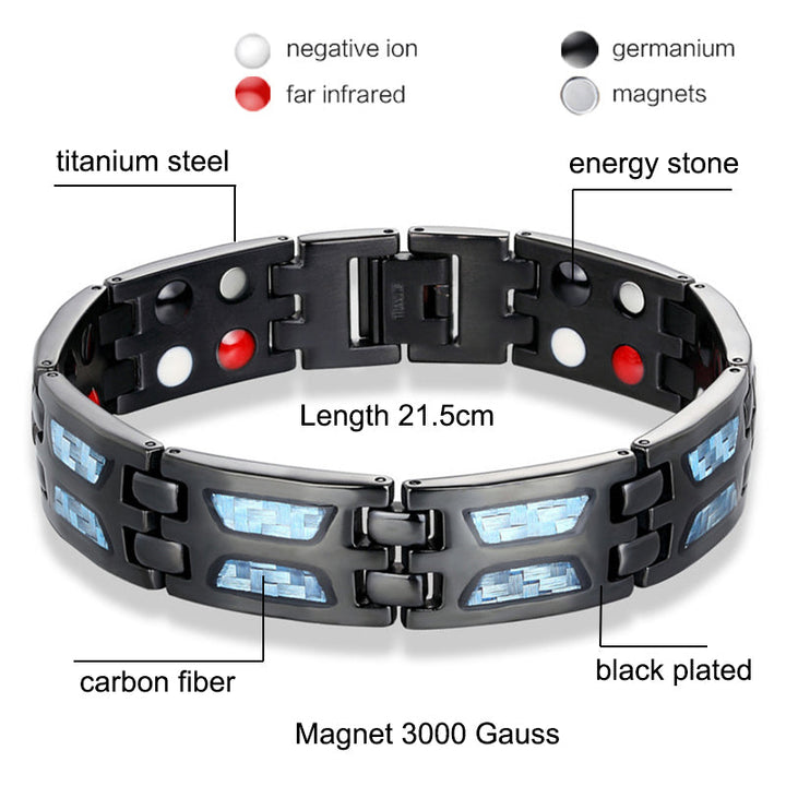 Exklusives Herren Titan Magnetarmband, hochwertiges Accessoire für Energie, Wohlbefinden & Gesundheit.