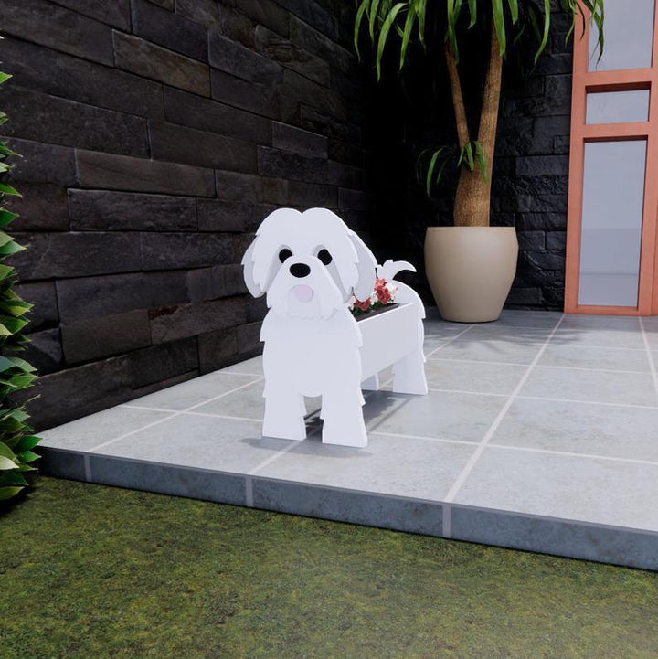 Süßer Hunde-Blumentopf als Akzent, für moderne oder rustikale Einrichtungen.
