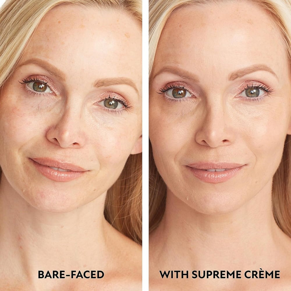 Damen Bein-Make-up mit Pinsel aufgetragen, für wasserfeste, abdeckende & ebenmäßige Haut.