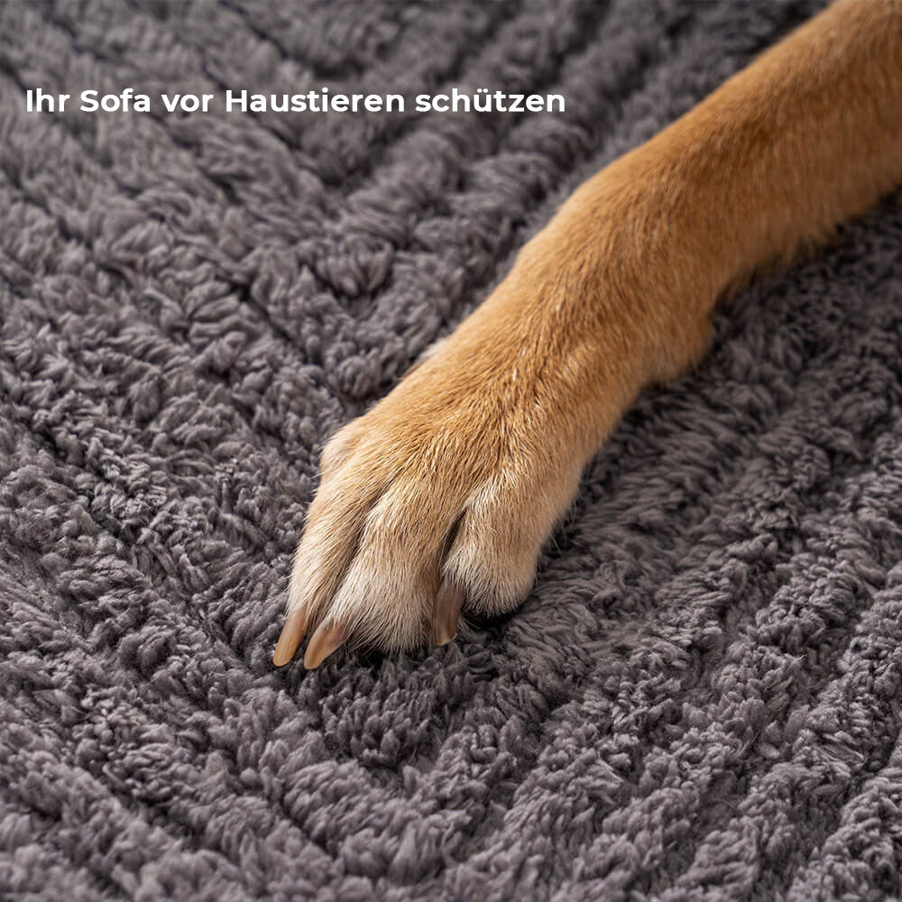 Strapazierfähiger, rutschfester Sofabezug aus Plüsch in Grau, verdickt, schützt das Wohnzimmersofa optimal.