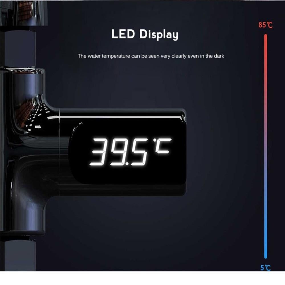 Helles digitales Duschthermometer mit klarer Temperaturanzeige. Ideal für sicheres und angenehmes Duschen.