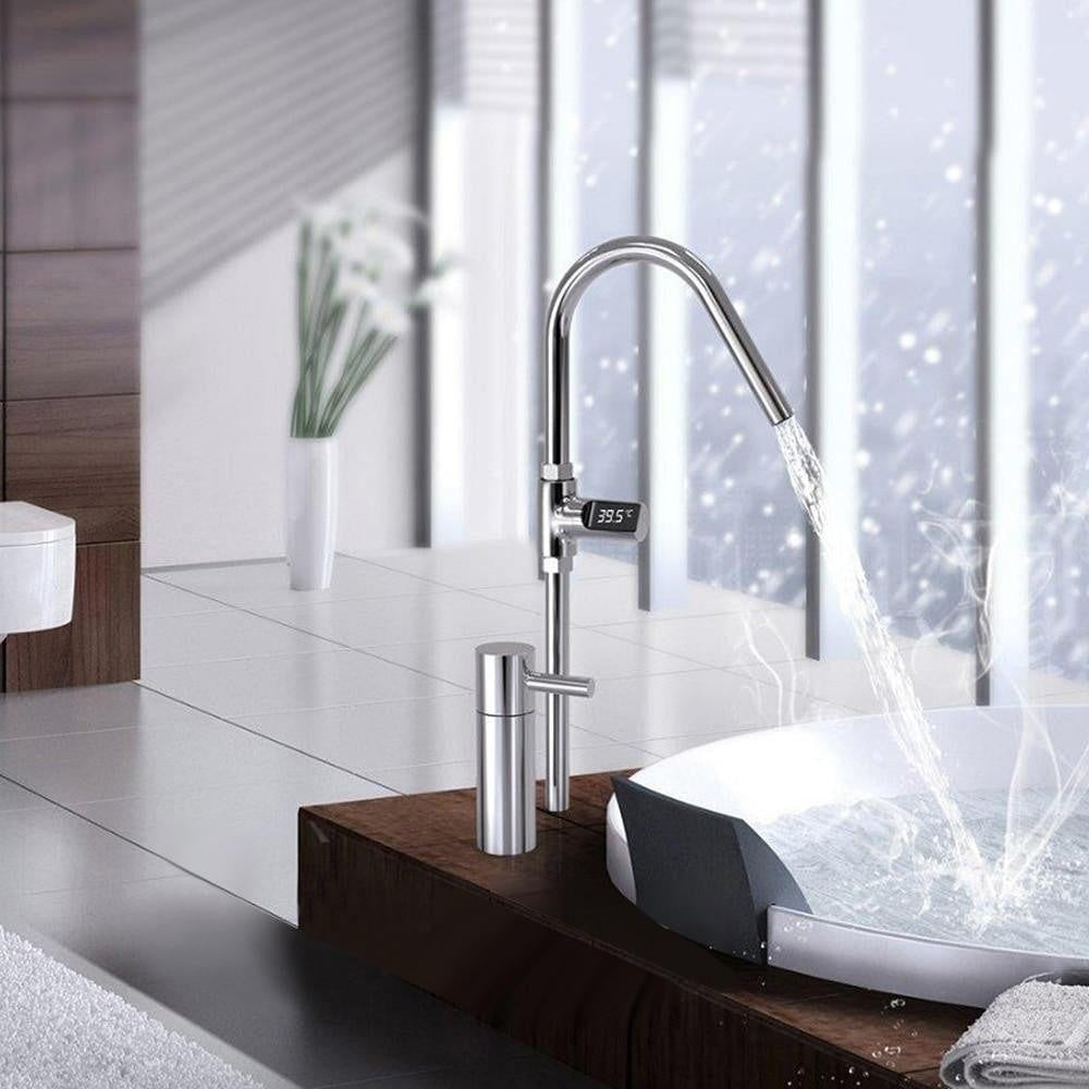 Selbstbetriebenes digitales Wasserthermometer für Dusche. Umweltfreundlich und batterielos für Ihr Smartes Bad.