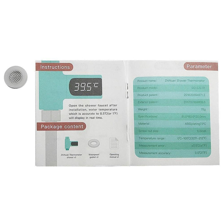 Komfortables selbstbetriebenes Duschthermometer. Genaue Temperaturanzeige für Ihr Badezimmer.