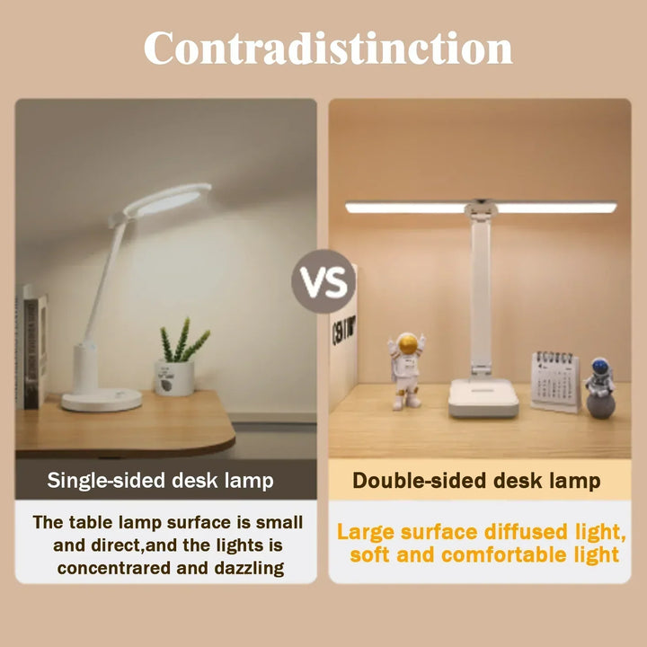 Vielseitige dimmbare LED Bürolampe, wiederaufladbar, als Schreibtisch- oder Nachttischlampe nutzbar.