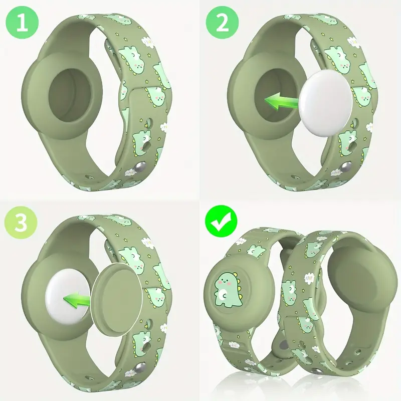 Kindersicheres Dino Airtag-Armband aus Silikon, bietet zuverlässigen GPS-Schutz für Kinder.