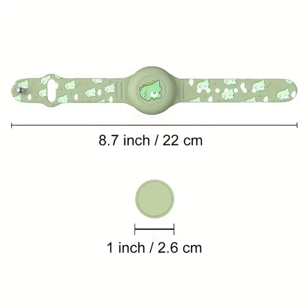 Praktisches Dino Airtag-Armband für Kinder, erleichtert die GPS-Ortung der Kleinen.