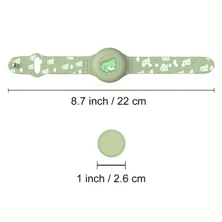 Praktisches Dino Airtag-Armband für Kinder, erleichtert die GPS-Ortung der Kleinen.