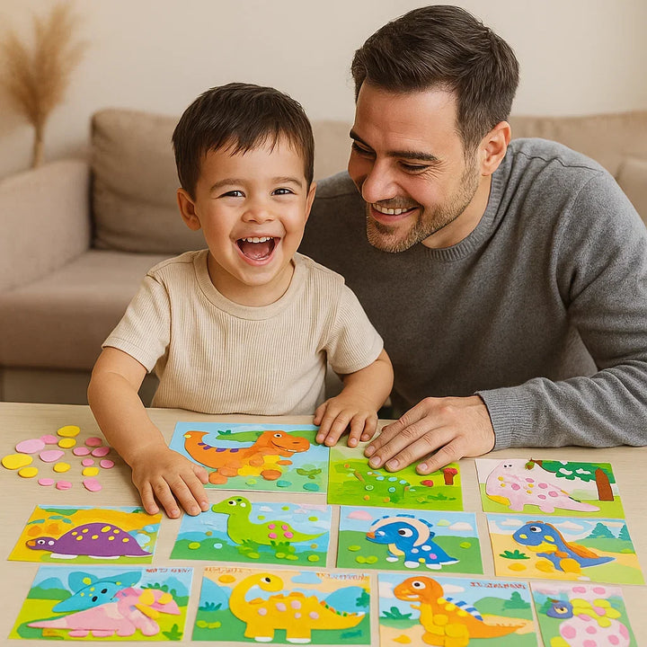 Hochwertiges Sticker Bastelset für Kinder, pädagogisch wertvoll, stärkt Kreativität & Geschicklichkeit.