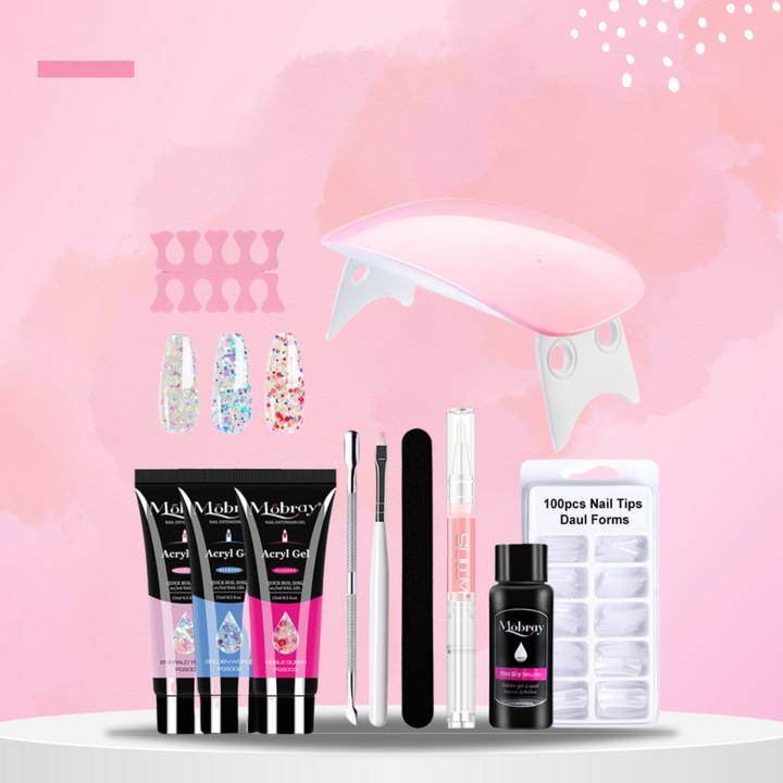 DIY Poly-Gel Nagelset für zuhause: Professionelles Starter Kit für einfache Gel-Nagelverlängerung & Maniküre.