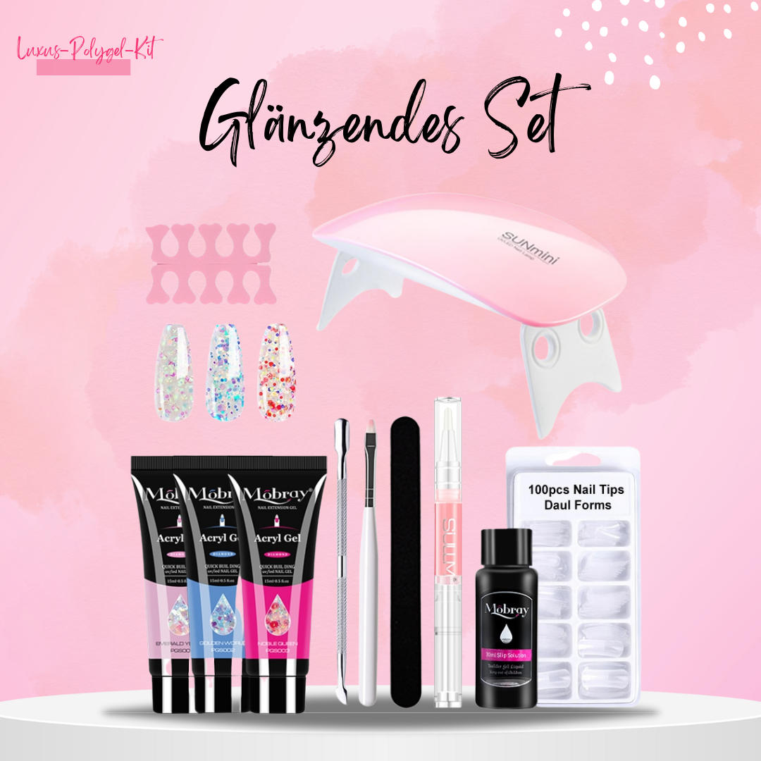 Gelnägel Starter Kit: Schöne, langanhaltende Poly-Gel Nagelverlängerungen einfach selbst machen, für Frauen.