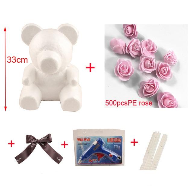 Hochwertiges Bastelset für einen DIY Rosenbären. Erschaffen Sie ein einzigartiges, handgemachtes Liebesgeschenk.