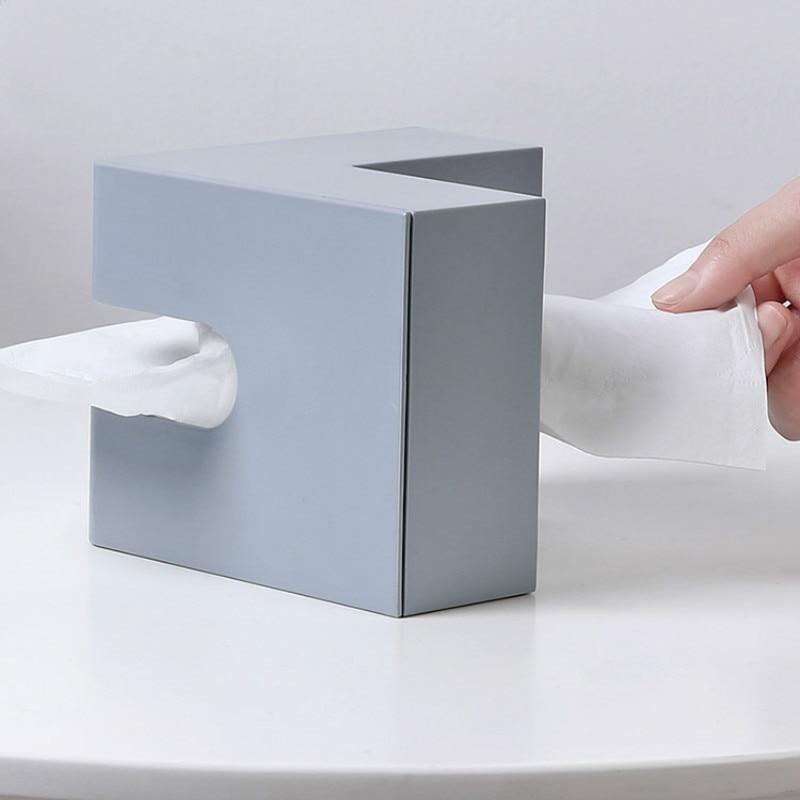 Stilvolle doppelseitige Taschentuchbox im modernen Design, PP, ideal für Haushalt, Badezimmer, Büro. Grau/Weiß.