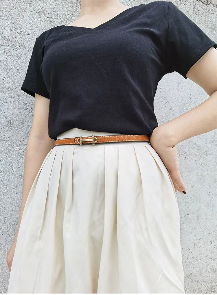 Doppelseitiger Unisex Gürtel mit H-Schnalle, bequem verstellbar; das ideale Mode-Accessoire für alle.