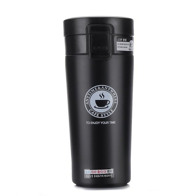 Kompakter Edelstahl Kaffeebecher, doppelwandig vakuumisoliert, ideal für den täglichen Gebrauch und Outdoor-Abenteuer.