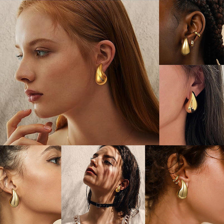 Glitzernde Damen Tropfenohrringe GlimmerDrops, glamouröser Abendschmuck für besondere Momente.