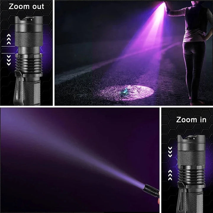 UV-Licht Werkzeug für den Haushalt, ideal zur Entdeckung versteckter Flecken, Unreinheiten und zur Kontrolle der Sauberkeit.