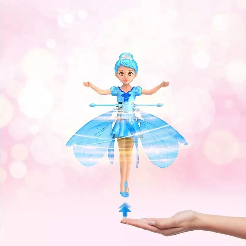 Magische Feenpuppe, die fliegt und leuchtet. Ein tolles interaktives Spielzeug und Geschenk für Kinder.
