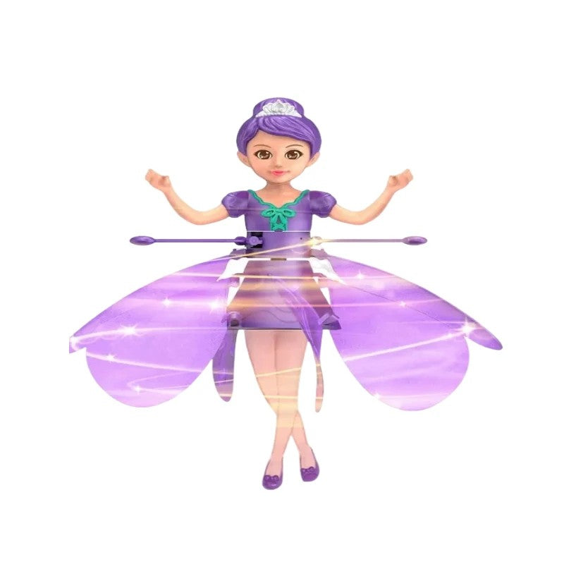 Zauberhafte, fliegende Feenpuppe mit bunten LED-Lichtern. Perfektes interaktives Mädchenspielzeug.