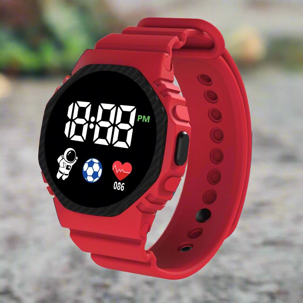 Robuste, wasserdichte digitale Kinder Sportuhr mit LED-Anzeige, perfekt für Jungen & Mädchen Outdoor-Abenteuer.