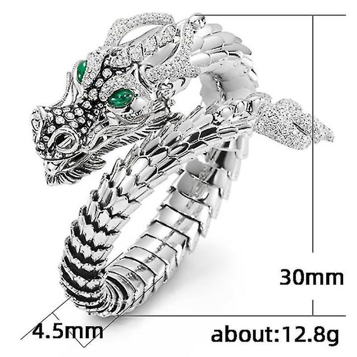 Hochwertiger Unisex Drachenschmuck: Einzigartiger Silberring mit Drachenmotiv, ideal für Fantasy-Liebhaber.