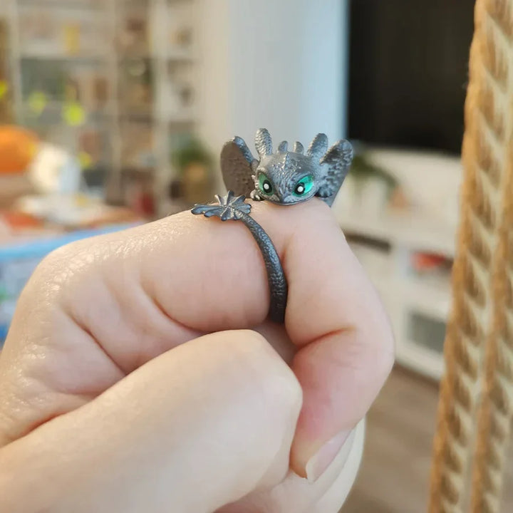 Einzigartige verstellbare Drachenringe für Paare, aus langlebigem Edelstahl, ein ausdrucksstarker Schmuck.