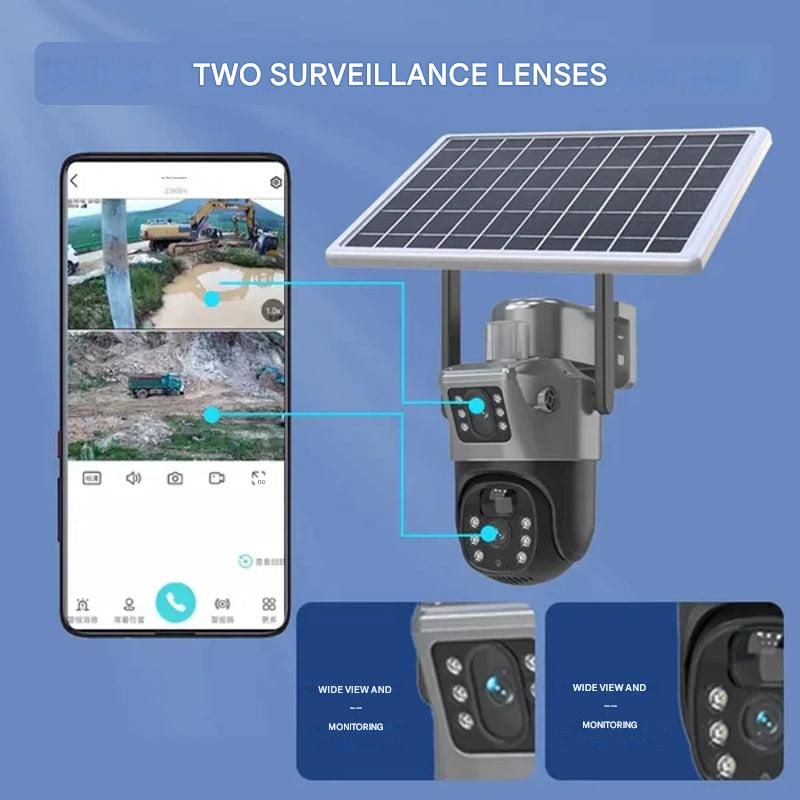 Komplettes 4K Überwachungssystem mit drahtloser Kamera und Solarpanel für sorgenfreien Schutz das ganze Jahr.