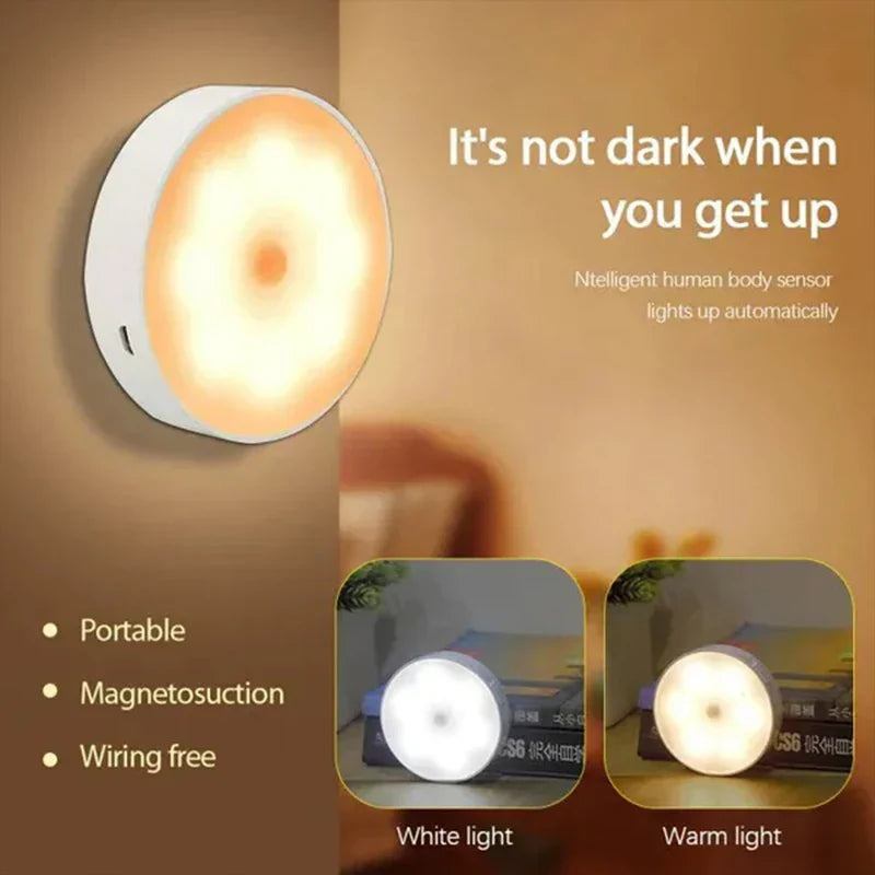 Praktisches drahtloses LED Sensorlicht mit Bewegungsmelder, ideal für Treppen & dunkle Ecken.
