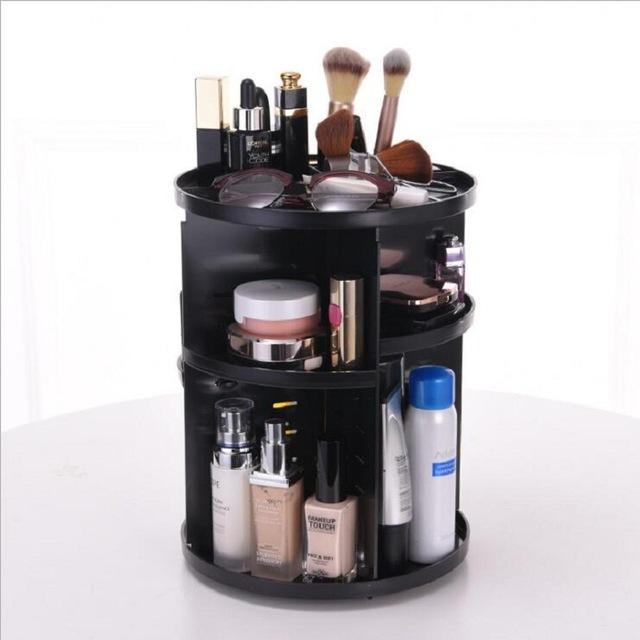 Praktischer Kosmetik Aufbewahrungs-Organizer, 360° drehbar für einfachen Zugriff. Perfekt für Schminktisch, Badezimmer Ordnung.