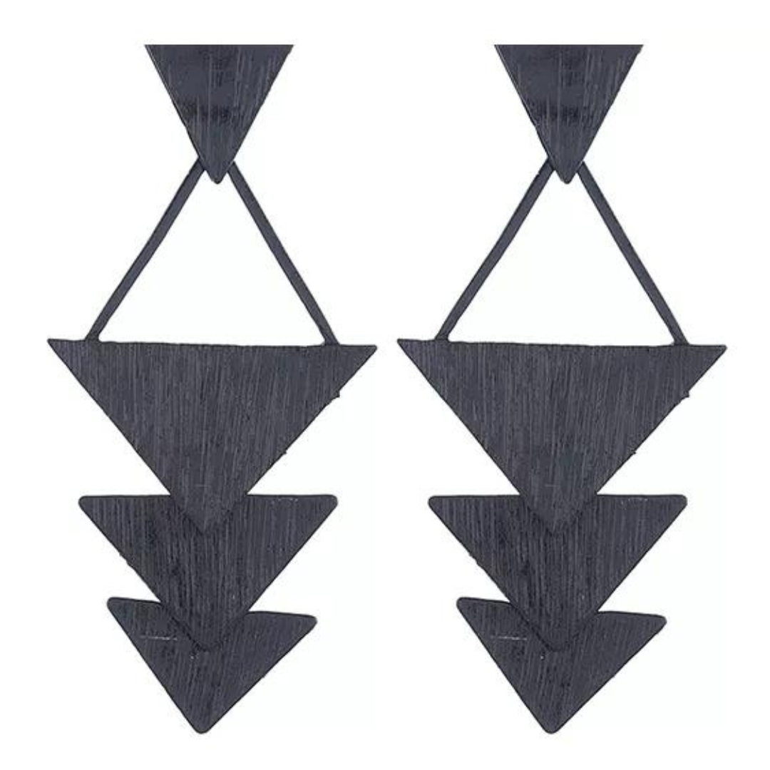 Stilvolle Damen Ohrringe: Boho-Chic Holztropfen, Geometrie, Naturmaterial, Mode-Accessoire.