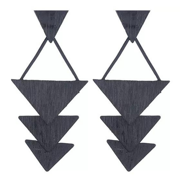 Stilvolle Damen Ohrringe: Boho-Chic Holztropfen, Geometrie, Naturmaterial, Mode-Accessoire.