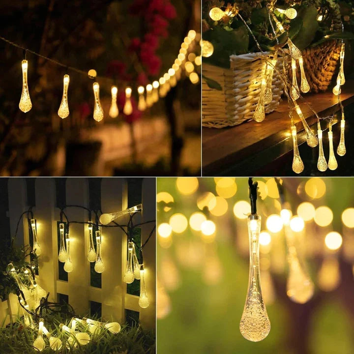 Energieeffiziente Solar Lichterkette 20m, LED, mit Dämmerungsschaltung für Garten & Außenbereiche.