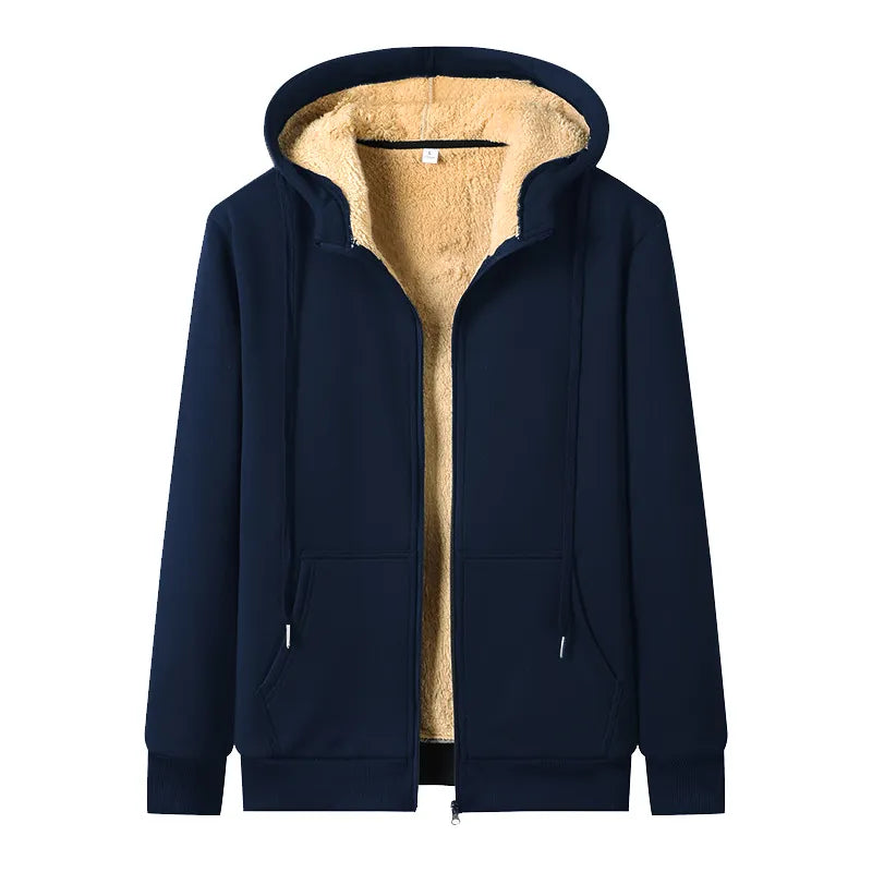 Warme Damen Winter-Kapuzenjacke in Übergröße mit Reißverschluss, perfekt für Herbst & Wintermode.