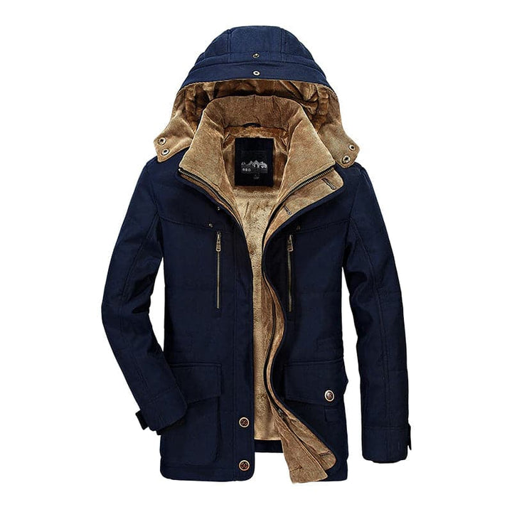 Komfortable Herren Winterjacke Parka mit mehreren Taschen für kalte Tage und Wintermode.