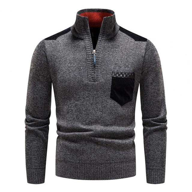 Eleganter grauer Herren Pullover, perfekt für Business Casual Looks und Freizeitkleidung.